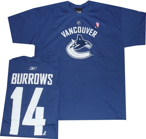 Vancouver Canucks Alex Burrows Reebok Throwback T Shirt New tags Clearance Cover