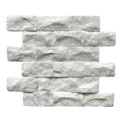 Telha 2X4 Carra mármore branco face dividida listras decorativas mosaico backsplash - Imagem 1 de 3