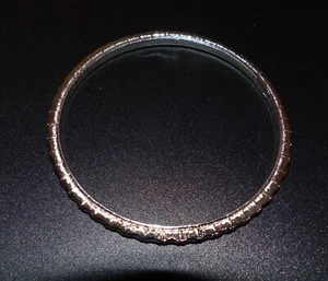 Trifari silver plated, brushed silver, textured silvertone bangle VINTAGE - Picture 1 of 5