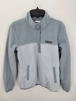 Columbia Fleece Jacket Womens Medium Gray Colorblock Snap T Pullover Outerwear - Image 1 of 4