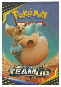 POKEMON SUN & MOON: TEAM UP BOOSTER STICKER ~ SNORLAX & EEVEE DECAL ~ BRAND NEW - Picture 1 of 2
