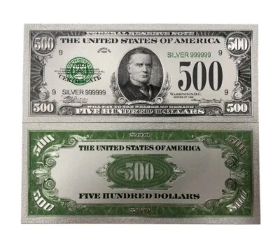 🔥1928 $500 Dollar Bill Superb.999 fine Silver Foil Clad Commemorative Banknote  - Image 1 of 4