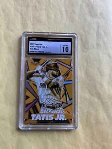 2021 Topps Fire Fernando Tatis Jr GOLD MINTED CSG CGC 10 GEM MINT #147 (70) - Picture 1 of 3