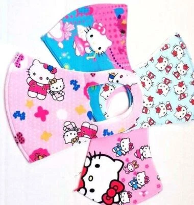4 pack HANDMADE FASHION FACE COVER MASK sanrio kids hello kitty cat HK WASHABLE - Image 1 of 4