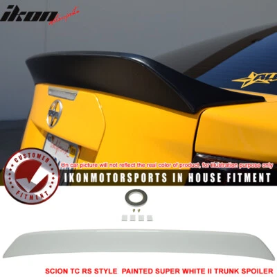 Fits 11-16 Scion tC RS Style Rear Trunk Spoiler Wing Painted #040 Super White II - Image 1 of 4