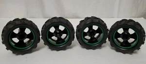 New Bright RC (4) Tires, Rims From Baja Buggy Black and Green ROCK CRAWLER 3.25" - Picture 1 of 3