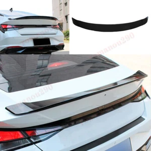 Para Hyundai Elantra 2021-2022 ABS negro brillante trasero maletero alerón labio ala - Imagen 1 de 8