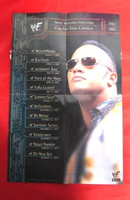 Póster del calendario de pago por visión de WWF 2002-03 con The Rock  Foto 1 de 2