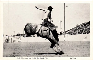POSTAL RPPC RODEO JACK SHERMAN EN 11:35 PORTLAND - Imagen 1 de 2