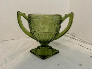 Daisy Green (Avocado) von Indiana Glas offener Zucker Lot G9 - Bild 1 von 3