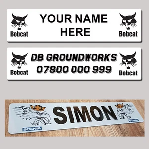 Bobcat Bagger Bagger Lader LKW Namensschild zeigen Schild - MTP Namensschild - Bild 1 von 10