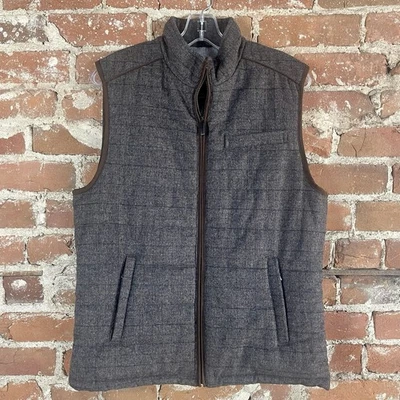 Jos A Bank Reserve Full Zip Best Men's Small Brown Wool Blend Outdoor - Image 1 of 4