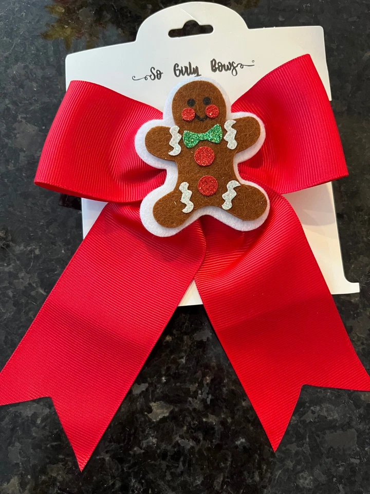 Lazo de pelo transmisor de pan de jengibre de fieltro de Navidad NUEVO Foto 1 de 1