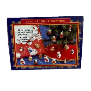 Juego de 18 adornos navideños miniatura Critter animales de poliestireno pintados a mano - Imagen 1 de 9