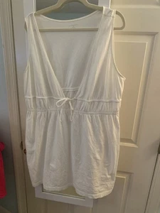 LANDS END Womens swim Coverup Clothing Beachwear Swimwear PLUS SIZE 1X White - Picture 1 of 1