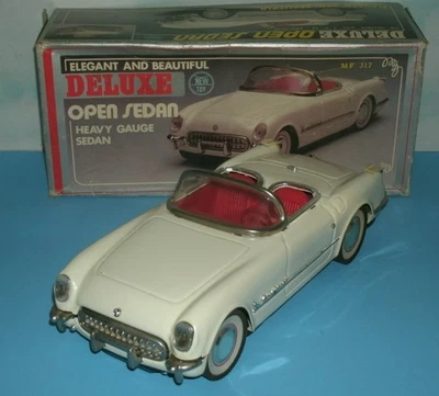 1/18 Scale 1953-55 Chevy Corvette Tin Friction Car Model 10" New Toy Brand MF317 - Image 1 of 4