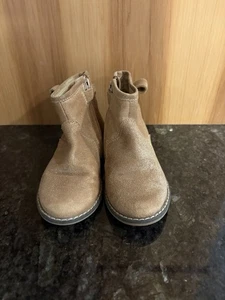 Peek Kids Boots Shoes Light Brown Leather Gold Glitter Girls Size 9 - Picture 1 of 10