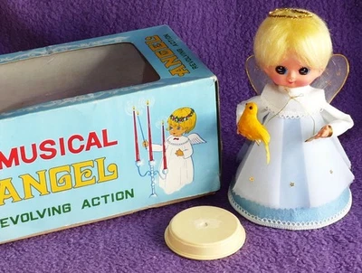 Musik-Engel Spieluhr 50er Jahre Japan Sankyo Roman Kogei in OVP, Fuß defekt - Bild 1 von 4