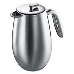 Bodum Columbia Thermal French Press Coffee Maker, Stainless Steel, 8 cup