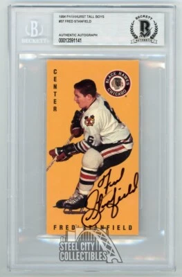 Fred Stanfield 1994 Parkhurst Tall Boys Autographed Card #37 - BAS - Image 1 of 2