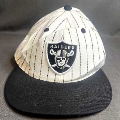 Oakland Raiders NFL Reebok Pin Rayas Negro/Blanco Hombre Sombrero Ajustado Talla 7 3/8 Foto 1 de 4