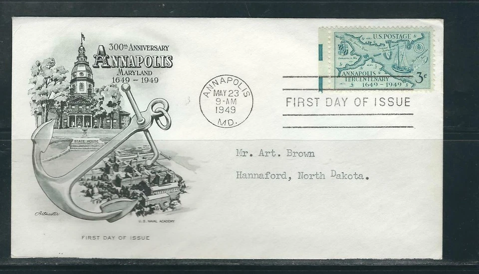 US SC # 984 Annapolis 300th Anniversary FDC. Artmaster Cachet - Image 1 of 1