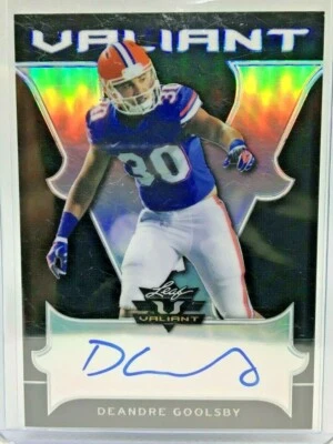 2018 Leaf Valiant Deandre Goolsby Auto Autograph RC Base Black Card #'d /5 - Image 1 of 2