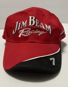 Robby Gordon Jim Beam Racing Hat Cap Red White Strapback Adjustable Drink Smart - Picture 1 of 19