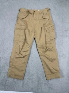 Y2K Gap Men's 33x30 Cargo Pant Tan Brown Khaki Loose Straight Leg - Picture 1 of 10
