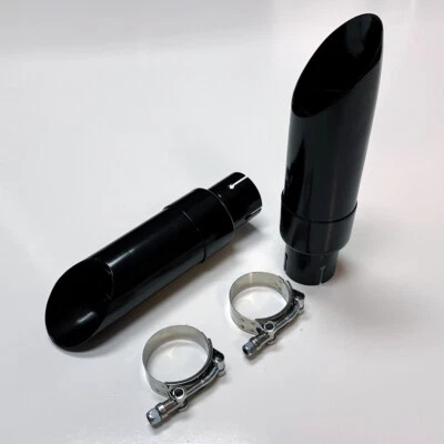 Shorty GP Exhaust BLACK Tips FOR Harley Davidson Dyna 1995-2017 W/O Baffle - Image 1 of 2