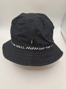 VANS Black Bucket Hat Logo Off The Wall Embroidered 53cm circ. NT5 - Picture 1 of 2