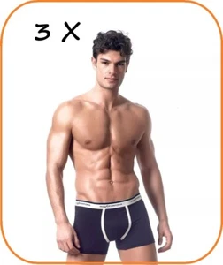 Boxer uomo cotone elasticizzato Set da 3 mutande intimo blu nero grigio in pack - Foto 1 di 1