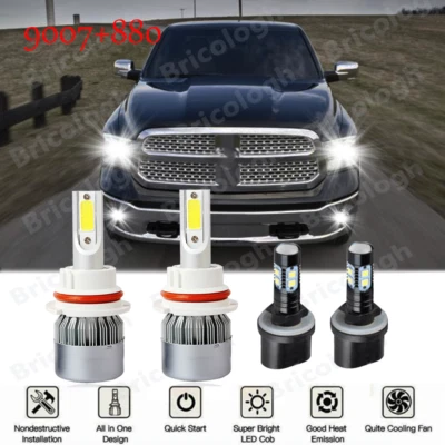Para For Dodge RAM 1500 2500 3500 1994-2001 faro LED alto /bajo+luces antiniebla - Image 1 of 4