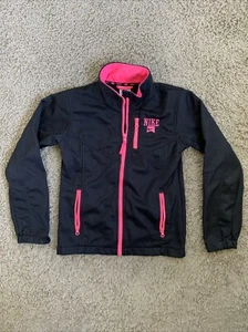 Youth Medium Nike soft shell black/pink full zip jacket - Picture 1 of 4