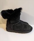 Ugg Womens Naveah 1017400K Black  Slip On Shearling Ankle Snow Boots Size 1