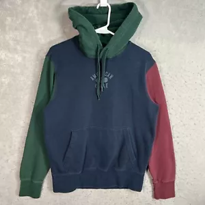 American Eagle Color Blocking Sweater Adult Small Blue Hoodie Sweatshirt Mens - Picture 1 of 10