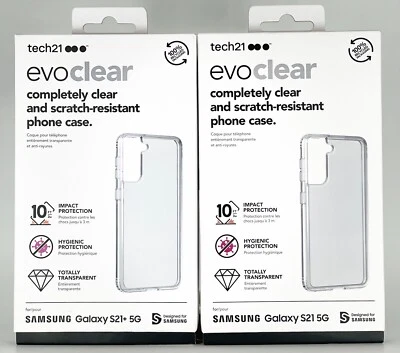 Funda Tech21 Evoclear para Samsung Galaxy S21 5G y S21 Plus 5G - Transparente Foto 1 de 4