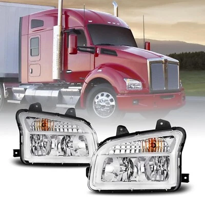 Nuevo par de faros diestro y derecho para camión Kenworth T880 2014 2015 2016 2017 2018 Foto 1 de 4