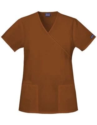 Cherokee Women's  Mock Scrub Top Style 4801 XS 4X Chocolate Azelia Adjustable  - Image 1 of 4