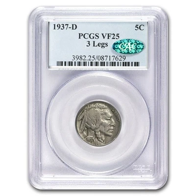 1937-D 3 Legged Buffalo Nickel VF-25 PCGS CAC - Image 1 of 4