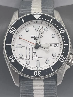 Seiko Sports 5 SRPK25 Surf Snoopy Watch. 40mm Case. Functional. - Image 1 of 4
