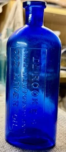 1895 Rare Cobalt Blue Quack Cure - DR ROOKES NEWFOUNDLAND COD LUVER OIL (K338) - Picture 1 of 3