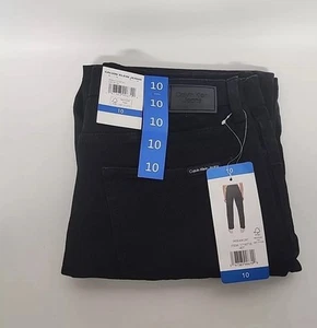 Calvin Klein Jeans Damengröße 10 tiefschwarz Damen Baumwolle gerade Hose. W - Bild 1 von 2