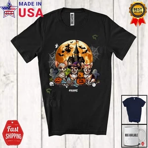 Nombre Personalizado Tres Momias Bruja Zombie Chihuahua; Scary Halloween Luna Camiseta - Imagen 1 de 7