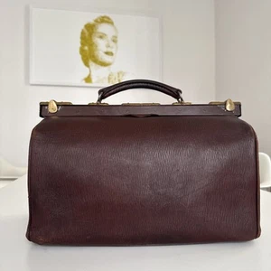 Antike Rarität Gladstone braun Leder Arzt Reise Tasche sac de voyage 120 Jahre - Bild 1 von 19