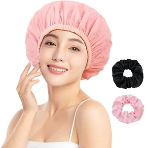 Shower Cap for Women, Shower Caps for Women Reusable Waterproof, Satin Lined Sho - Picture 1 of 6