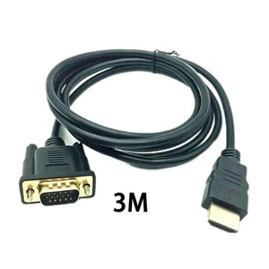 Portable HDMI to VGA Cable Monitor Lead PC XBOX Laptop Converter Adapter - Picture 1 of 19