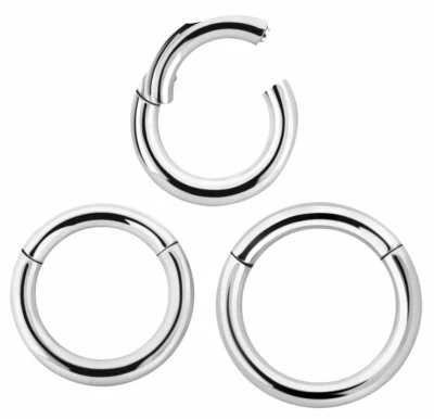 Intimo Piercing Orecchio Segmentclicker Liscio Anello Clicker Cerniera IN 2,0mm - Immagine 1 di 4
