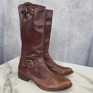 Corso Como Engineer Style Moto Biker Boots Mid Calf Women's 9.5 Brown - Picture 1 of 21