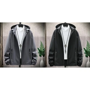 Giacca Uomo Cappotto Blazer Top Outwear Interno Tasche Staccabili Cappuccio - Foto 1 di 13